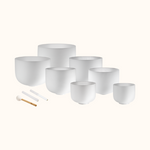 Chakra Quartz Crystal Singing Bowl Set with 2 x Case